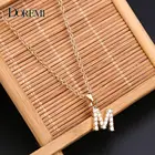 Ожерелье с подвеской DOREMI, 3 А, С кубическим цирконием, медная мини-подвеска с буквами A-Z, сверкающие ювелирные изделия 26 начальных ожерелий