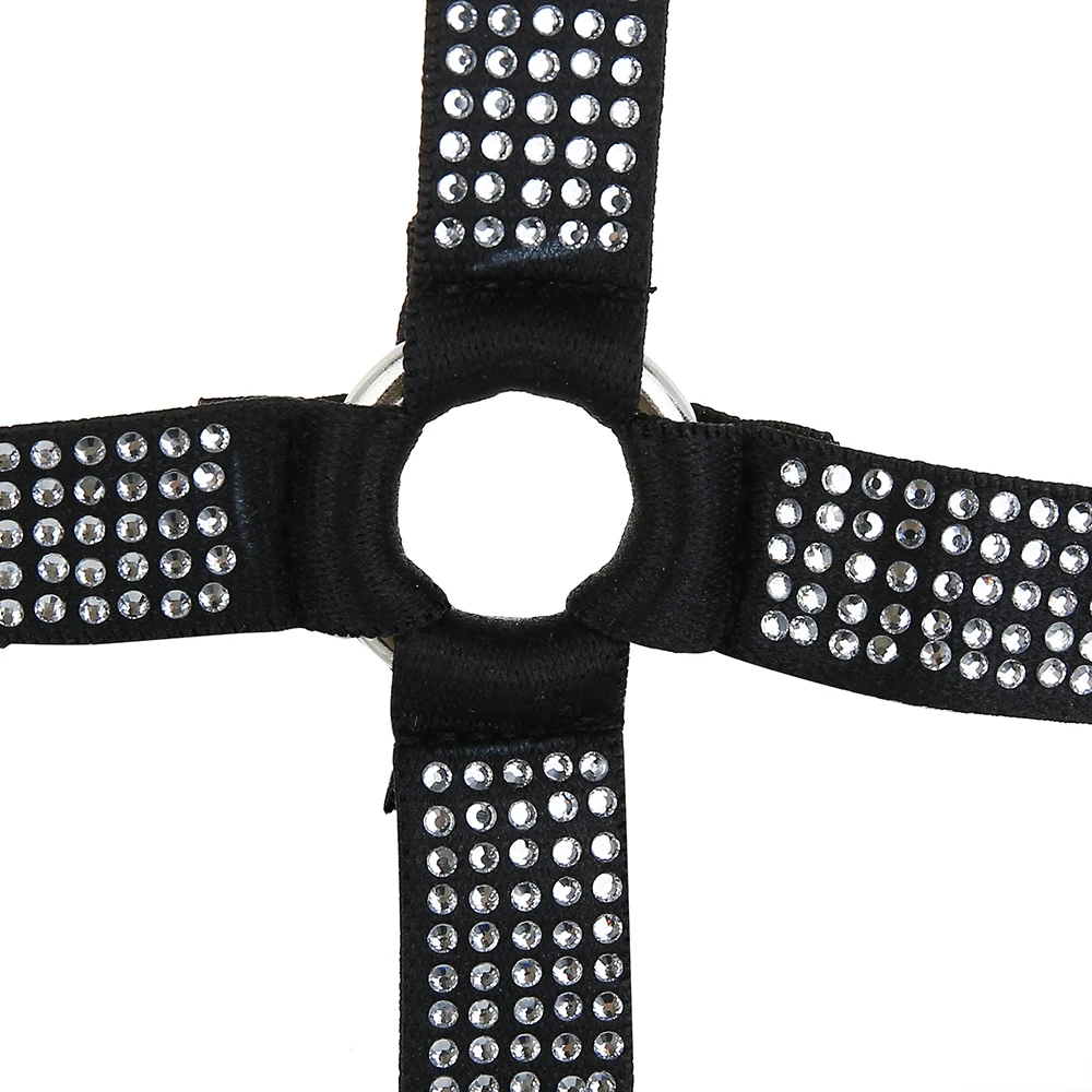 Sexy Women Full Body Elasticband Harness Erotic Lingerie Fashion Gothic Rhinestone Decor Harness Bra Slim Siamese Garter Belt