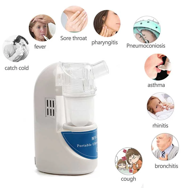 

Mini Handheld Portable Nebulizer Machine Household Automizer Ultrasonic Nebulizer for Children Adult Cough Medical Health Care
