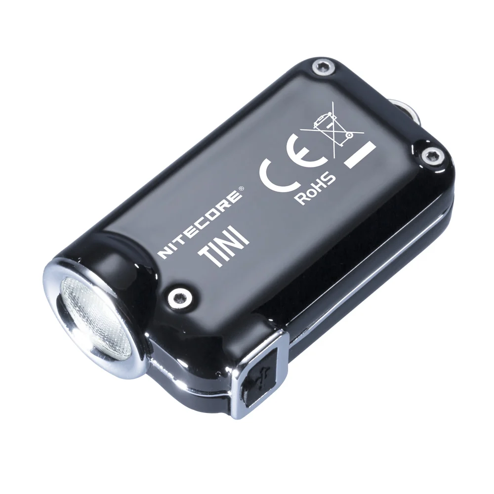 JET BLACK NITECORE TINISS tini CU Micro micro USB Перезаряжаемый светильник для ключей Мини EDC флэш-светильник металлический брелок Светильник встроенный аккумулятор - Испускаемый цвет: JET BLACK