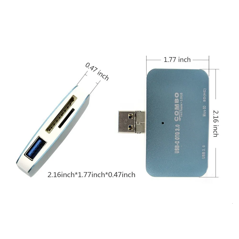 

CHYI Multi Port Usb 3.0 Hub Micro Usb3.0 Hab Splitter Mini Portable PC Accessories With SD TF Card Reader Slot For Android Phone