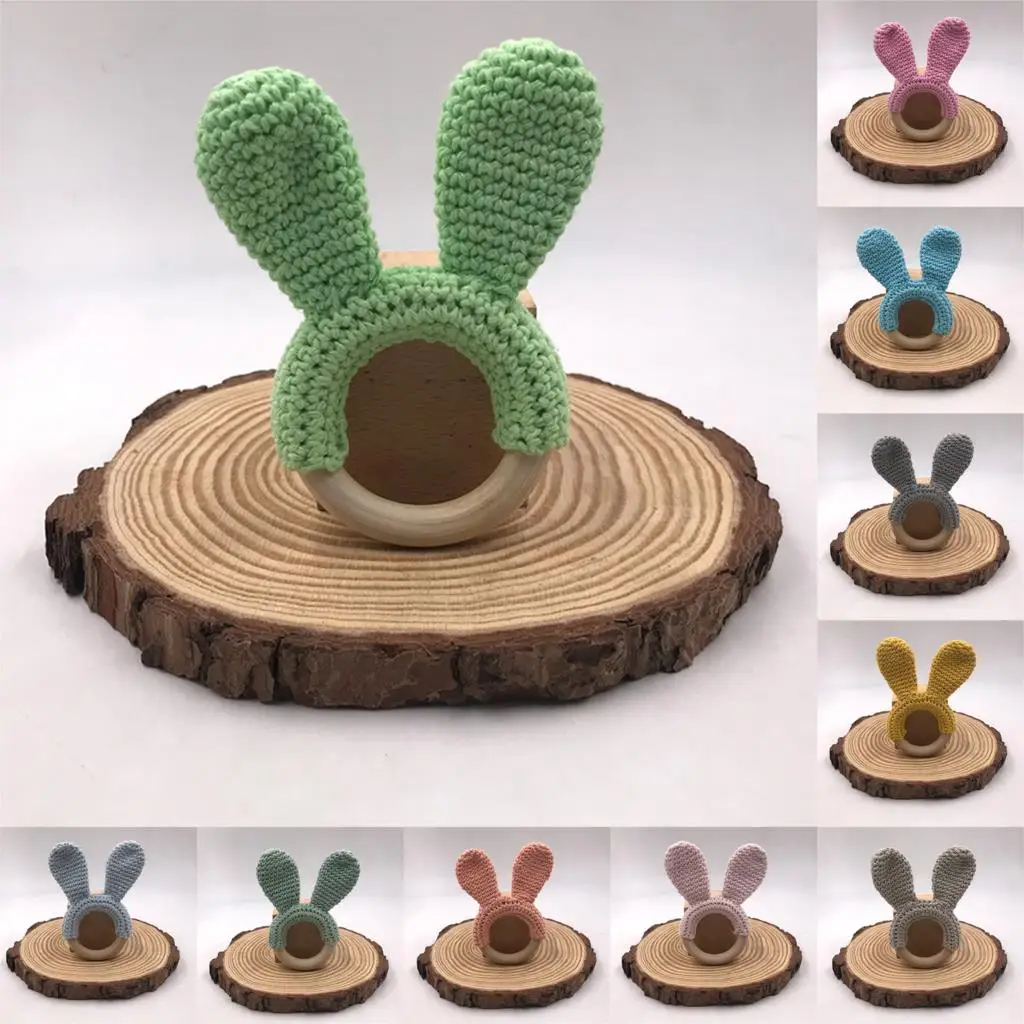 Детские игрушки для новорожденных 1 шт. деревянный Прорезыватель зубов вязаная