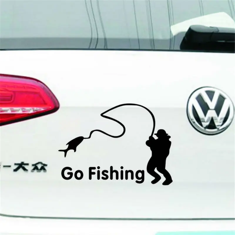

Funny Creativity Quality Environmental Protection Personality Outdoor Car Sticker Reflective Material Fishing Lovers GO FISHING