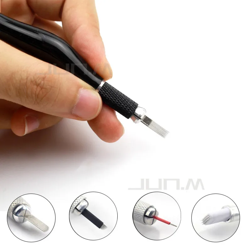 10pcs Microblading Tebori Pen PCD Microblade Needle Holder Eyebrow Permanent Makeup Manual Tattoo Stainless Steel |