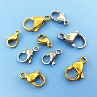 10pcsdiy jewelry accessories stainless steel lobster metal clasps hooks necklace bracelet hand craft made chains econnectors