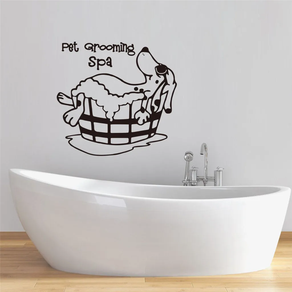 1 шт креативные наклейки на стену для ванной с собакой мобильные декоративным