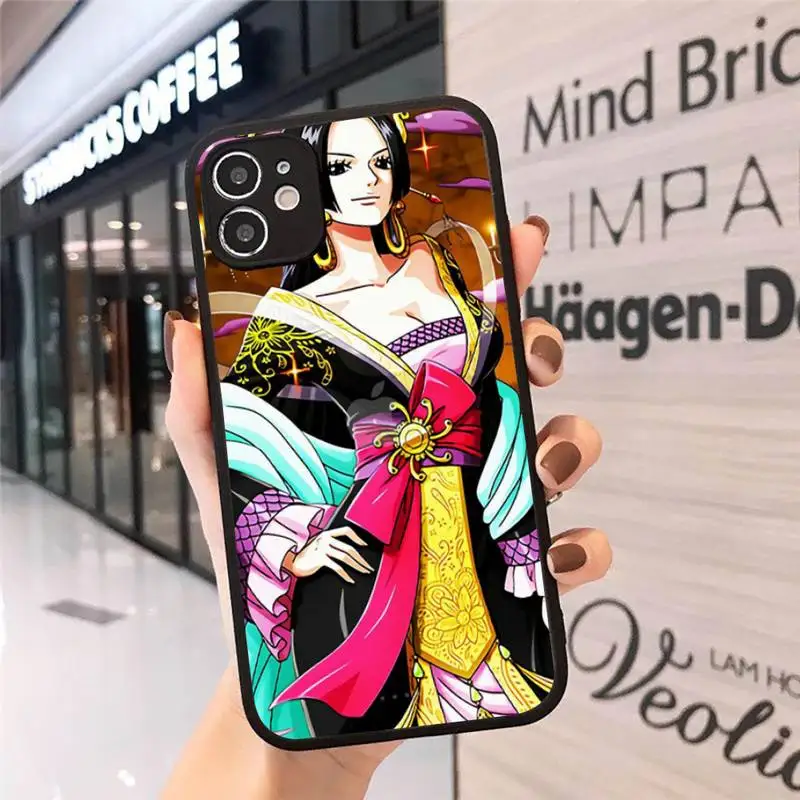 

One Piece Sexy Boa Hancock amine Phone Cases Matte Transparent for iPhone 7 8 11 12 s mini pro X XS XR MAX Plus cover funda