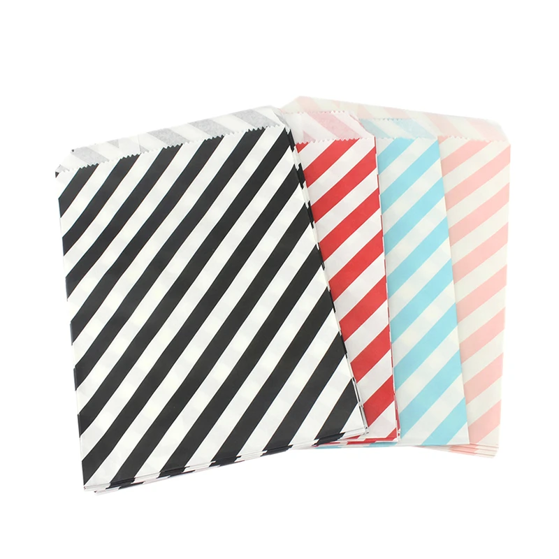 300 шт. бумажные пакеты для подарков в полоску | Дом и сад