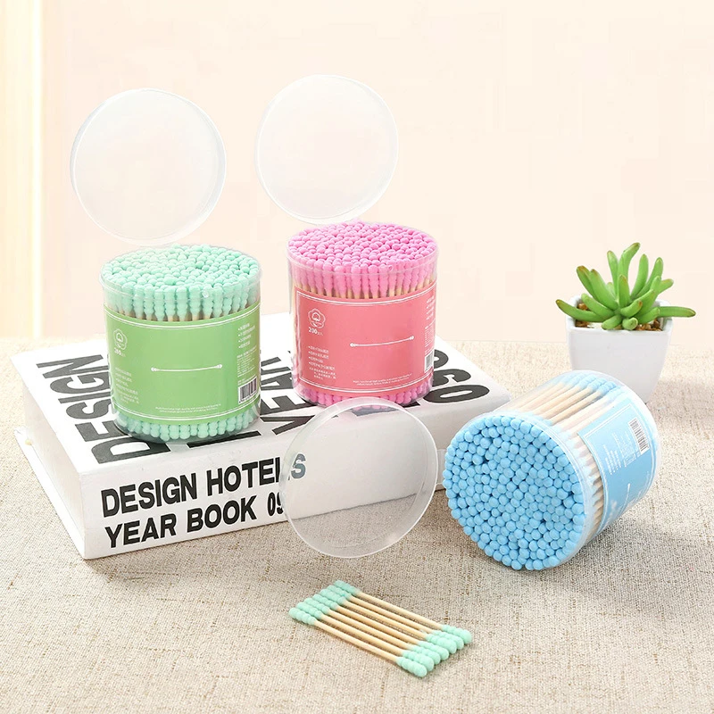 Ватные палочки с двойной головкой 200 шт./лот мягкие карамельных цветов