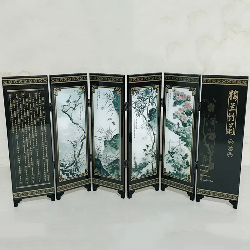 6 Панельный бамбуковый разделитель для экрана деревянный складной перегородок