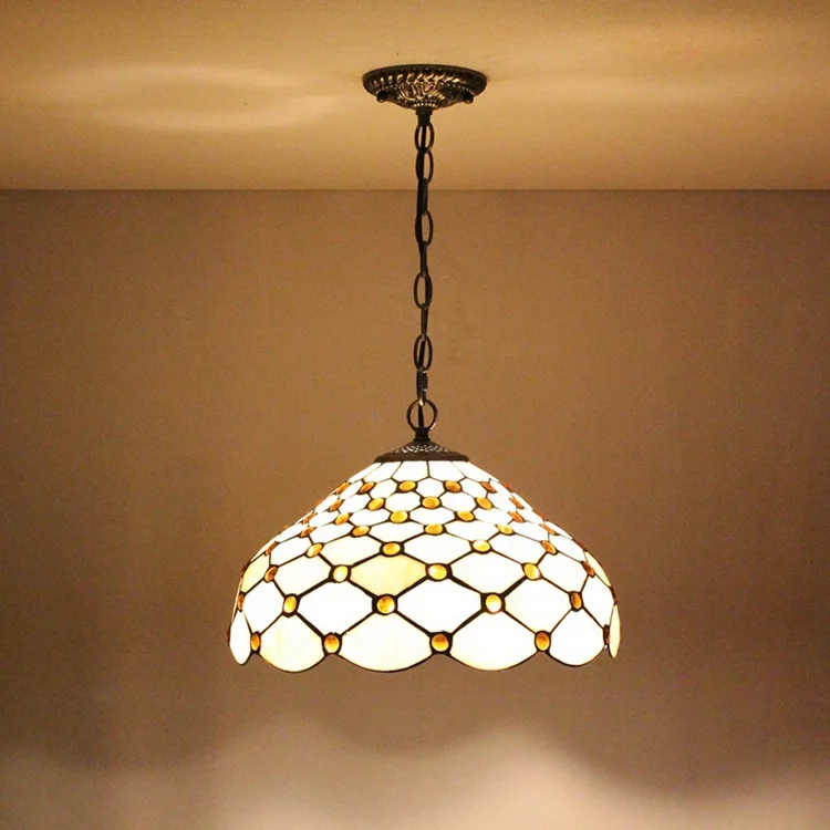 

Creative Stained Glass Pendant Light Dining Room Bedroom Chandelier Lamp