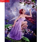 Алмазная живопись, красивый цветок, волшебные эльфы, девушка 5D, сделай сам, полная вышивка крестиком, мозаика, вышивка, ручная работа, подарок