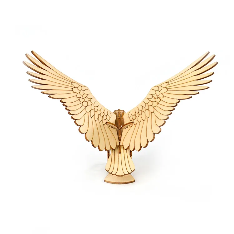 Лазерная резка птица Орел рыба кошка собака игрушки 3D деревянная головоломка