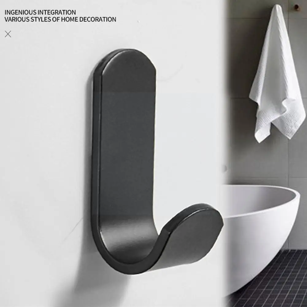 

1pc Wall Mounted Towel Hook For Bathroom Coat Hook Glue Kitchen Nail-free Hook With Hook Hardware Hanger Rustproof J1m5