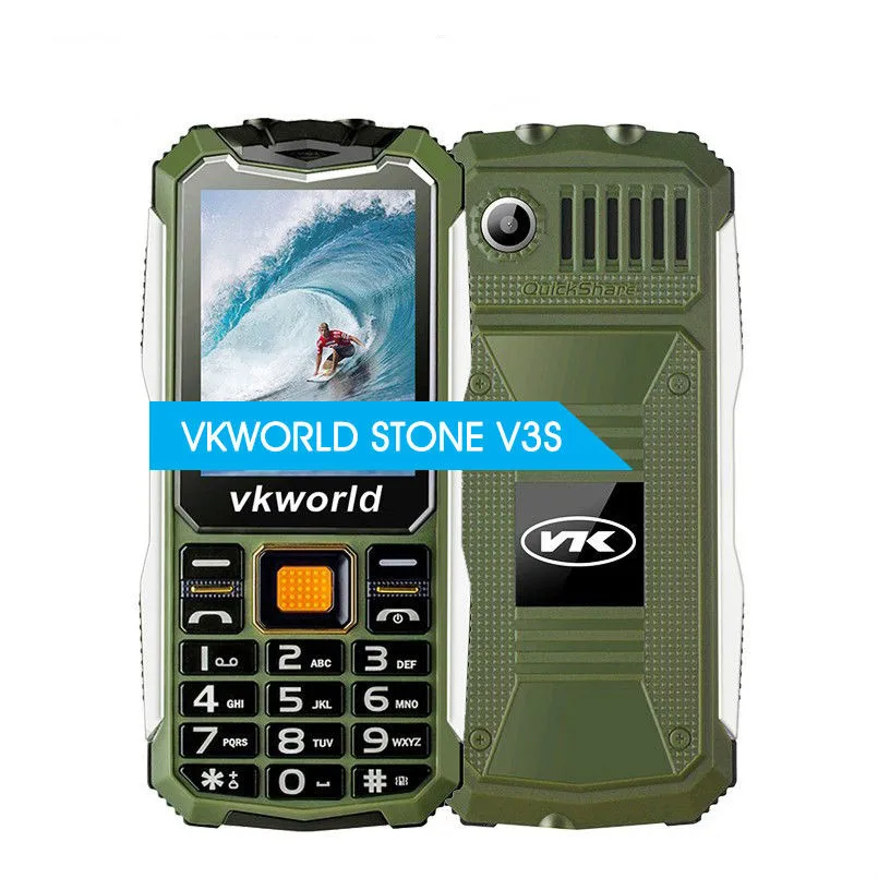 VKWorld Stone V3S русская клавиатура Повседневная Водонепроницаемая 2,4 дюймовый экран 2200 мАч длинный режим ожидания двойной светодиодный пылезащитный Мобильный телефон