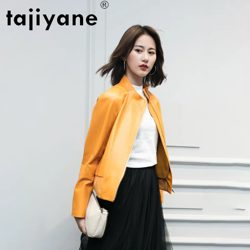 Куртка женская короткая из натуральной кожи на весну/осень | Женская одежда