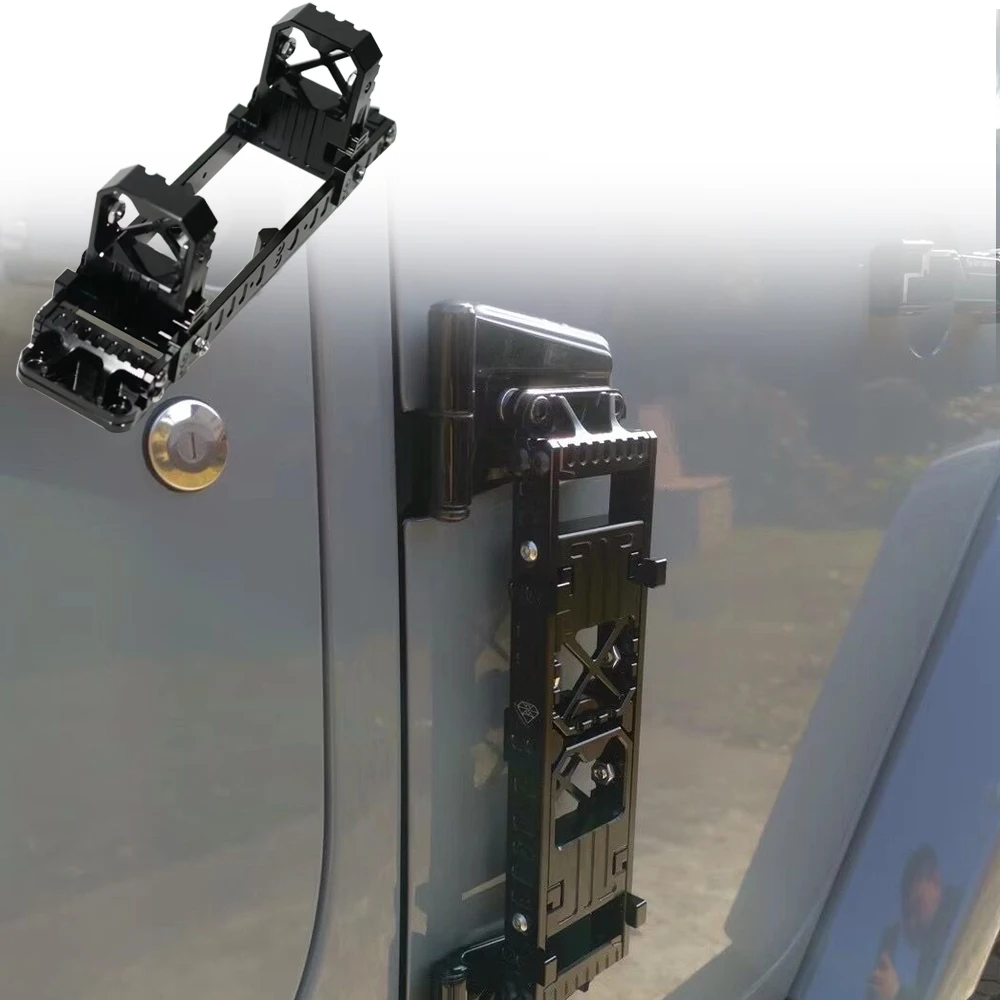 

JL1232 Side door small pedal Pedal Peg Ladder Stander Foot Rest Climbing Door Hings Jeep Wrangler JK 2007-2017 JL 2018+ LANTSUN