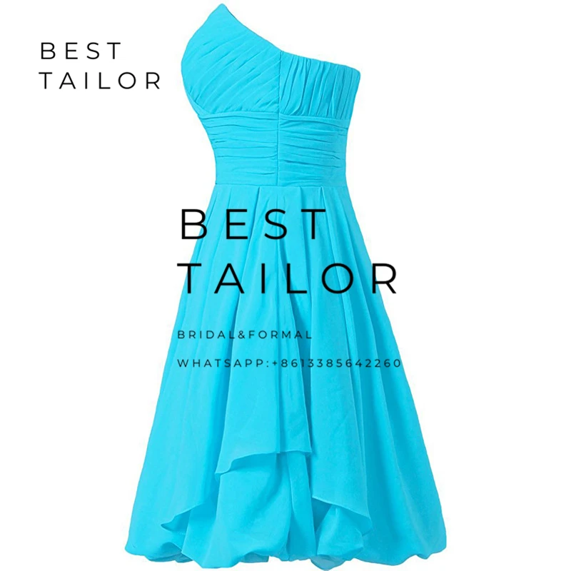 Платья для подружек невесты короткие платья подружки бирюзовые шифоновые