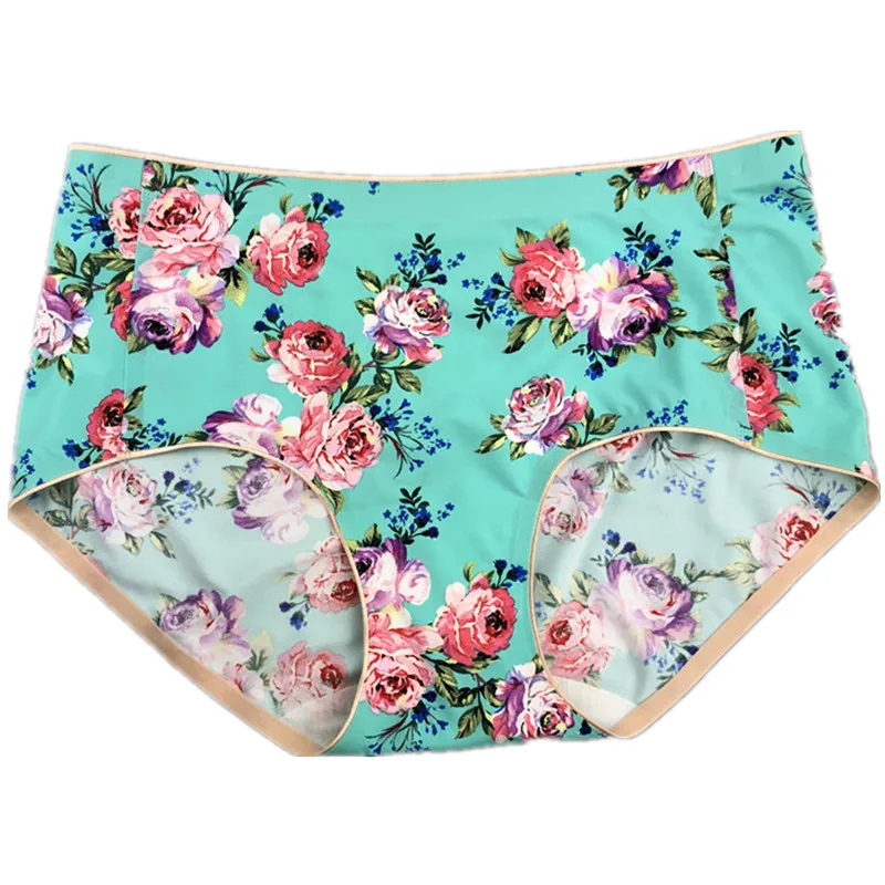 

Sexy Lingerie Women's Underwear Gypsophila Panties Seamless Silk Briefs Mid-Waist Printed Panty Soft Comfort Femme Underpants