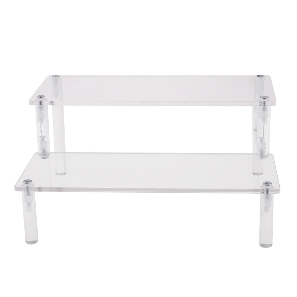 

1Pcs Acrylic Riser Stand Shelf for Figure Display, 2 Steps Acrylic Display for Decoration and Organizer-Small