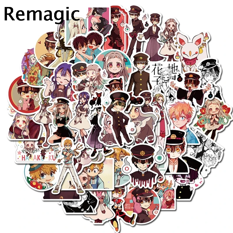 

50pcs Toilet Bound Hanako kun Cartoon Children Stickers Skateboard Guitar Suitcase Girls scrapbooking Sticker Kids Graffiti Toys