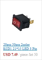 10 шт. 20 шт. KCD4 31*25 мм DPST 4PIN 16A/250 в красный/зеленый Кнопка ВКЛ/ВЫКЛ положение оснастки лодка кулисный переключатель медные ножки
