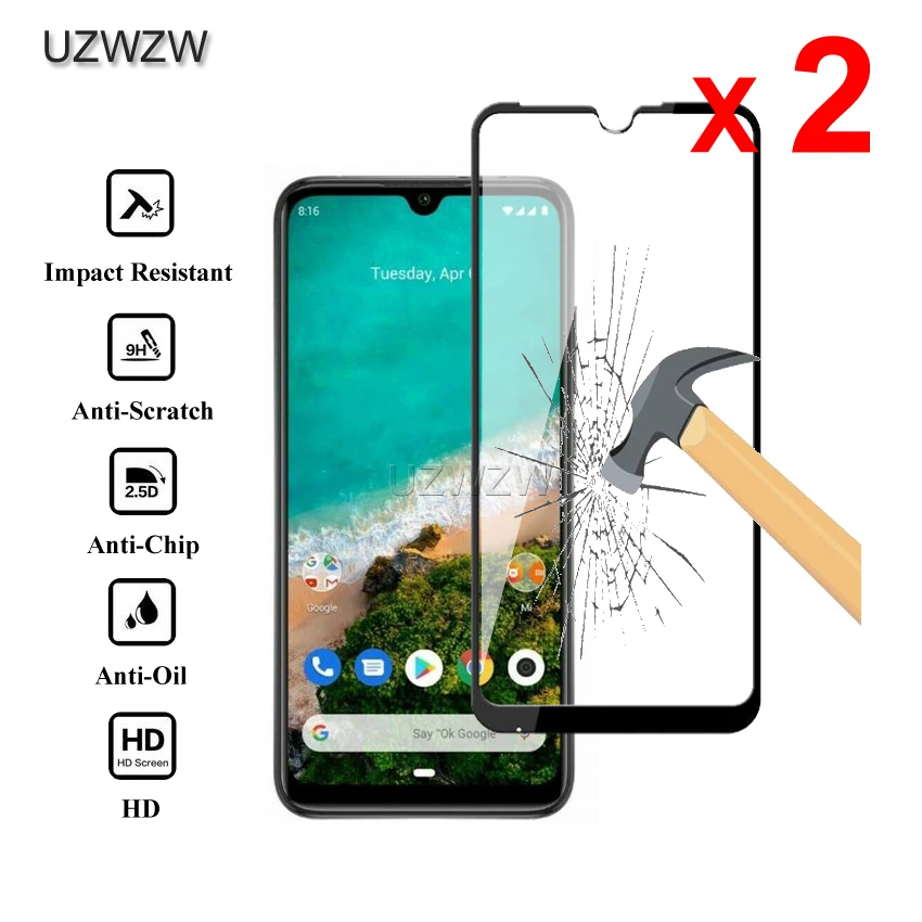 2 шт закаленное стекло для Xiaomi Mi A3 полное покрытие 2.5D защита экрана защитное закаленное стекло для Xiaomi Mi A3