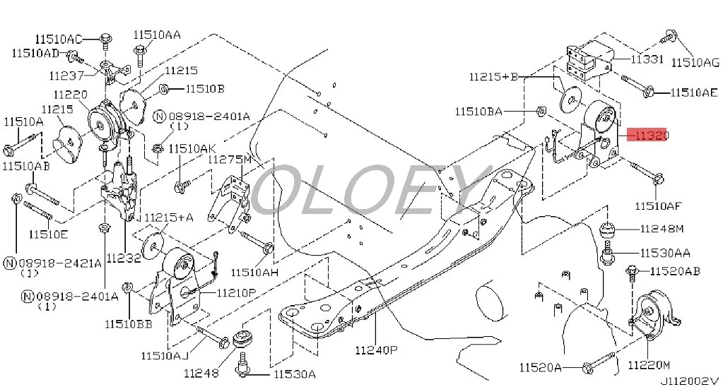 

Engine Motor Transmission Mount Kit 11271-8J100 11270-8J100 11320-2Y00B for NISSAN ALTIMA MAXIMA MURANO