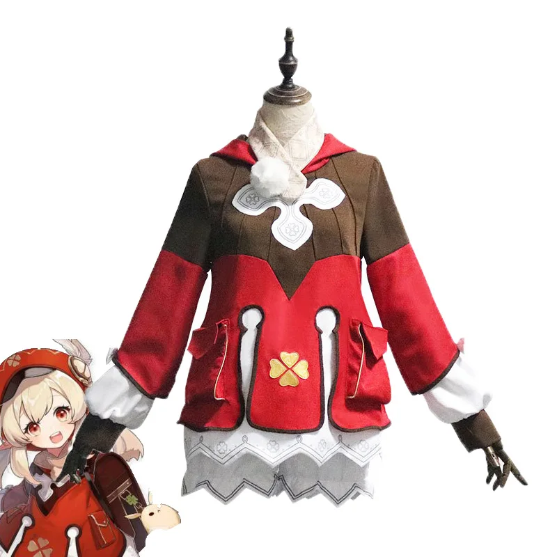 

Игра Genshin воздействия на Клее Косплэй костюм Клее милый наряд платье; Костюмы для вечеринок для девушек и женщин Косплэй горничной вечерние ...