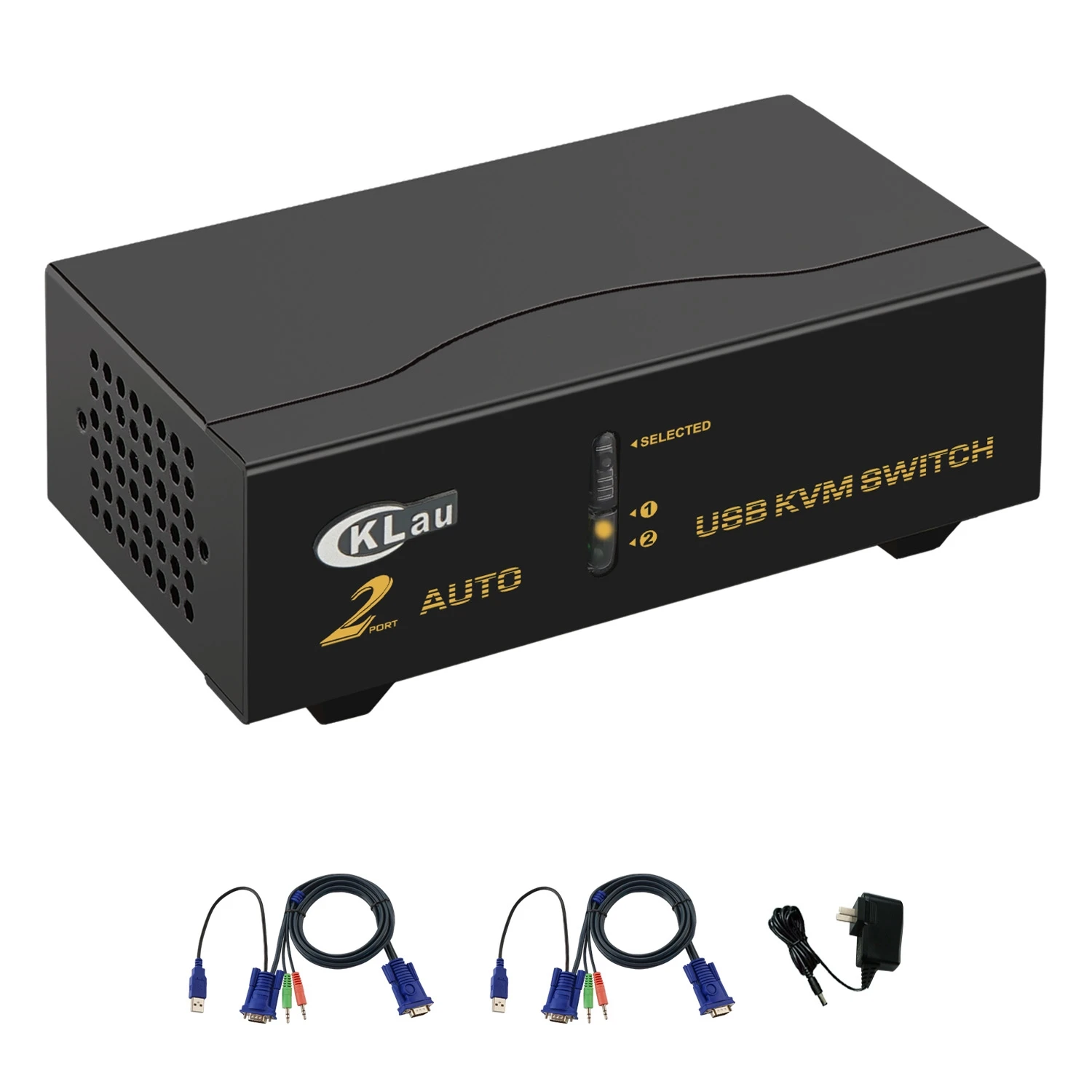 CKL 2 порта USB VGA KVM переключатель Поддержка порта аудио Автосканирование с кабелями ПК МОНИТОР клавиатура мышь DVR NVR веб-камера переключатель