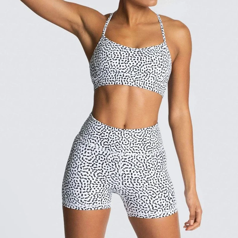 sem Costura Conjunto de Yoga Cintura Alta Shorts Correndo Sutiã Esportes Ginásio Roupas Treino Femininas