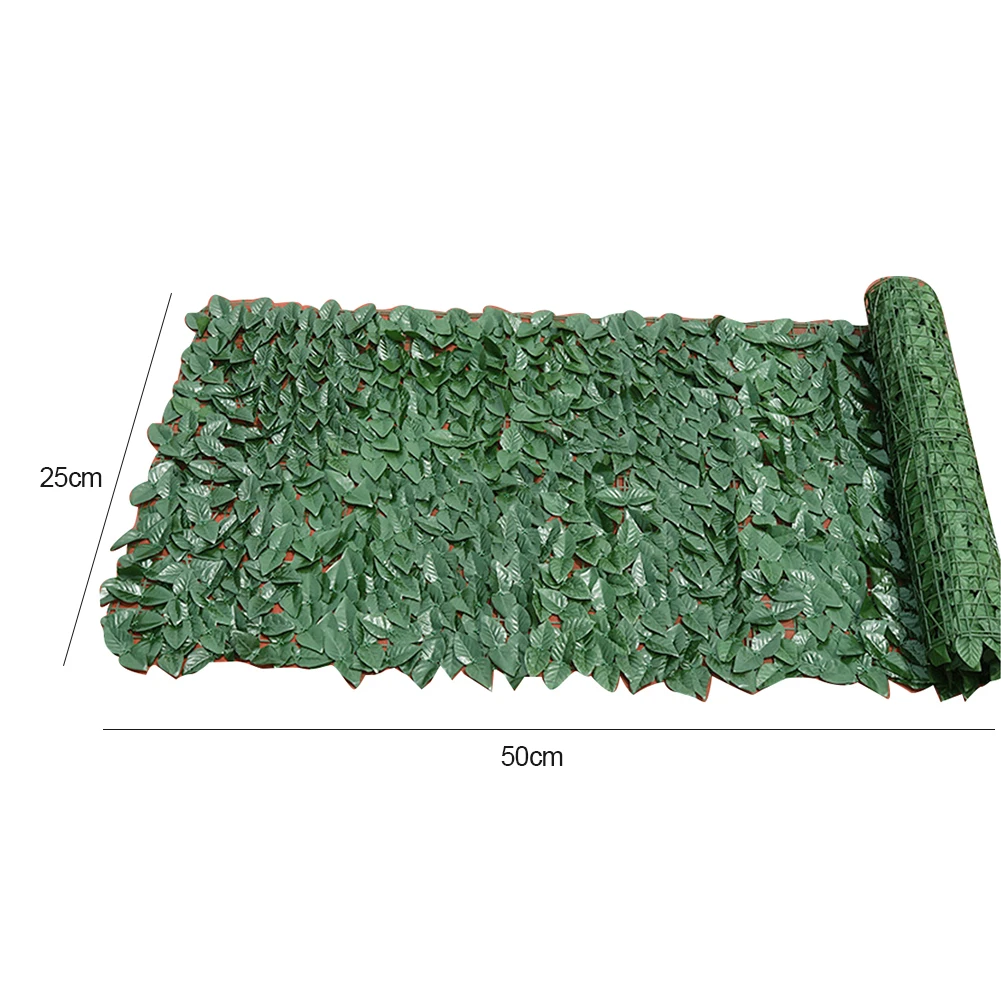 

2Pcs 25x50cm Plastic Decorative Simulation Leaves Plants Artificial Hedge Fence Ivy Leaves for Garden Decorations