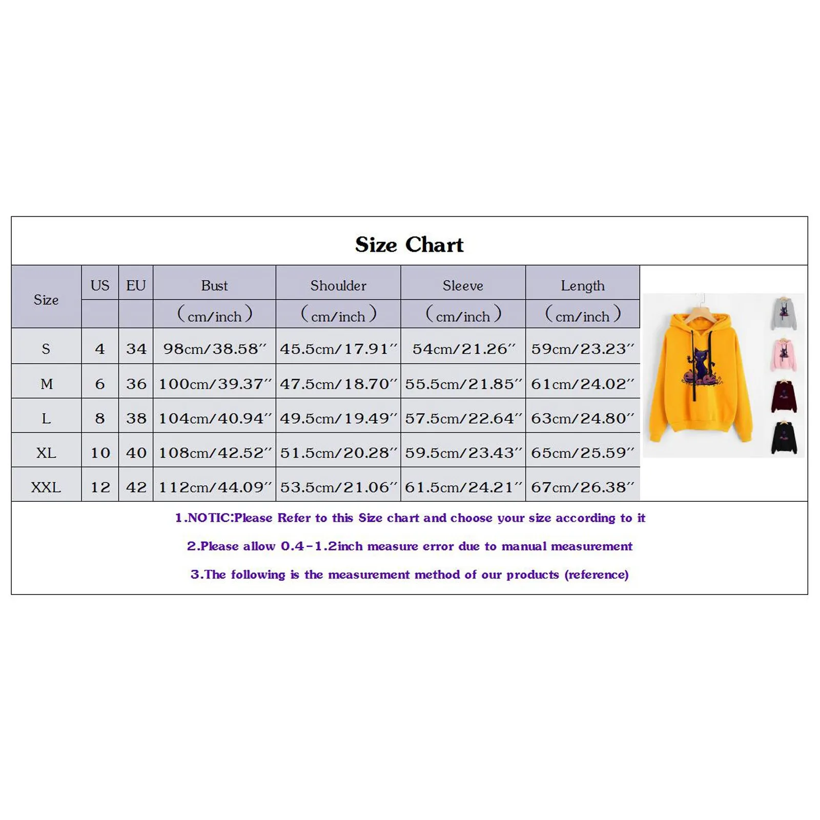 

Women's Hoodie Casual Fashion Funny Cat Pumpkin Print Long Sleeve Hoodie Pullover Sweatshirt Polerones De Mujer