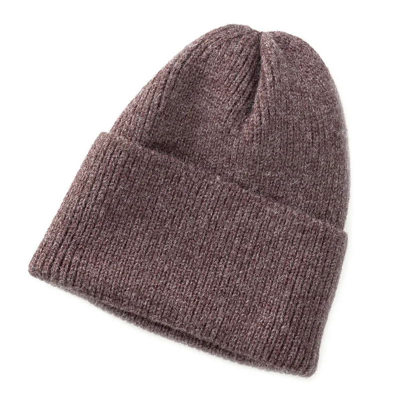 Однотонная Вязаная Шапка-бини из кашемира и хлопка для мужчин женщин модные