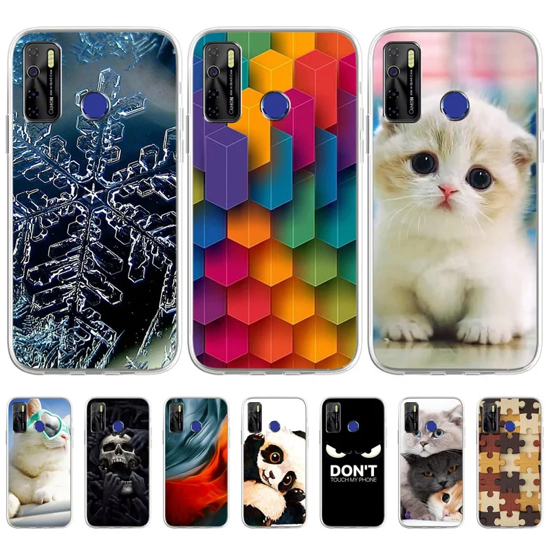 

Cat Animal Cases For Tecno Spark 5 Air Case Silicon Painted Funda Tecno Spark 6 Go Pro 4 Lite Pouvoir KE6 Pop 3 Plus Cover Capa