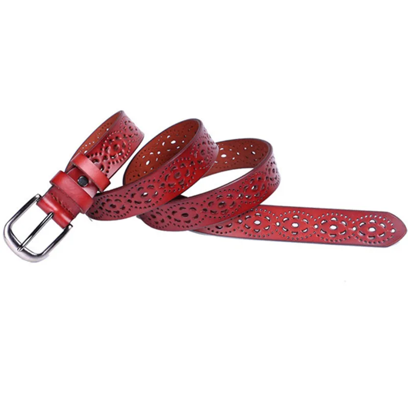 

New Women Fashion Wide Genuine Leather Belt Woman Without Drilling Luxury Jeans Belts Female Top Quality Straps