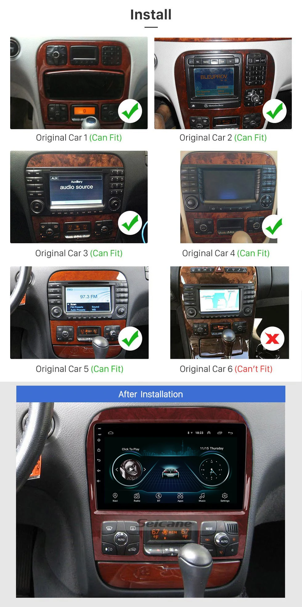 Seicane автомобильный мультимедийный плеер gps 2Din " для 1998-2005 Mercedes Benz S Class W220 S280 S320 S350 S400 S430 S500 S600 S55 AMG