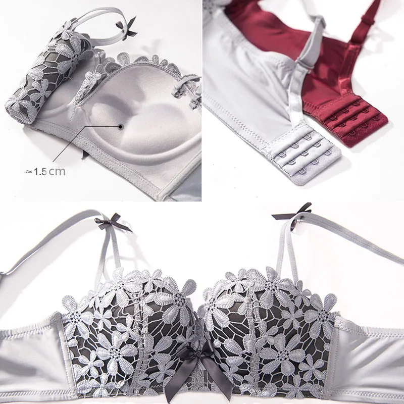 Комплект женского кружевного нижнего белья с чашками пуш ап|Комплекты белья| |