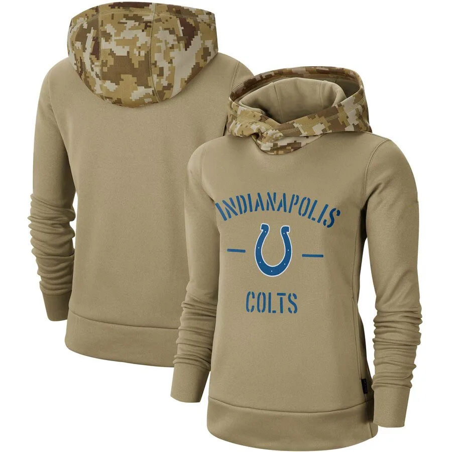 

Indianapolis Women's Salute to Service Colts Therma Pullover Hoodie - Khaki