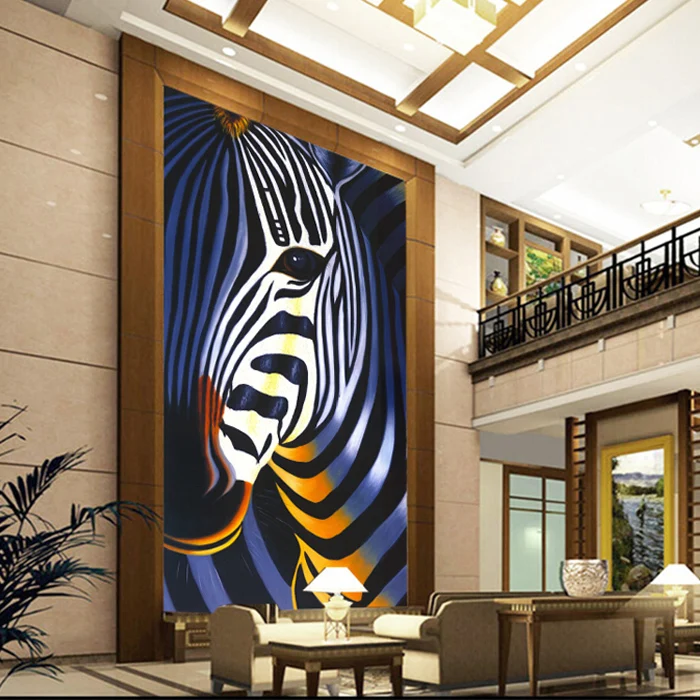 3d обои с принтом зебры Черный и белый цвета В Полоску Текстура самоклеящиеся