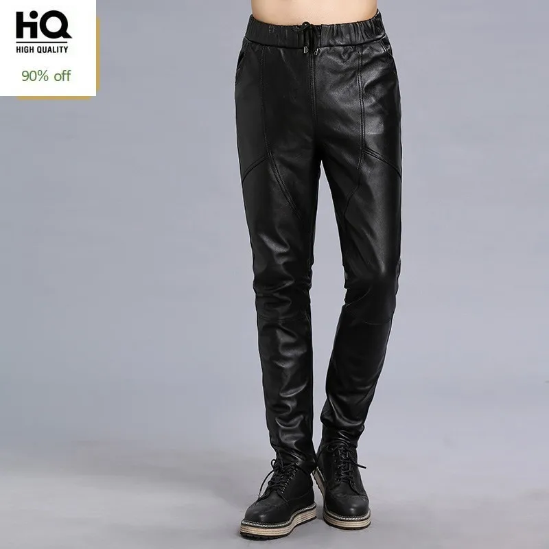 Мужские панталоны из натуральной кожи новинка 2020 Осенние уличные деловые