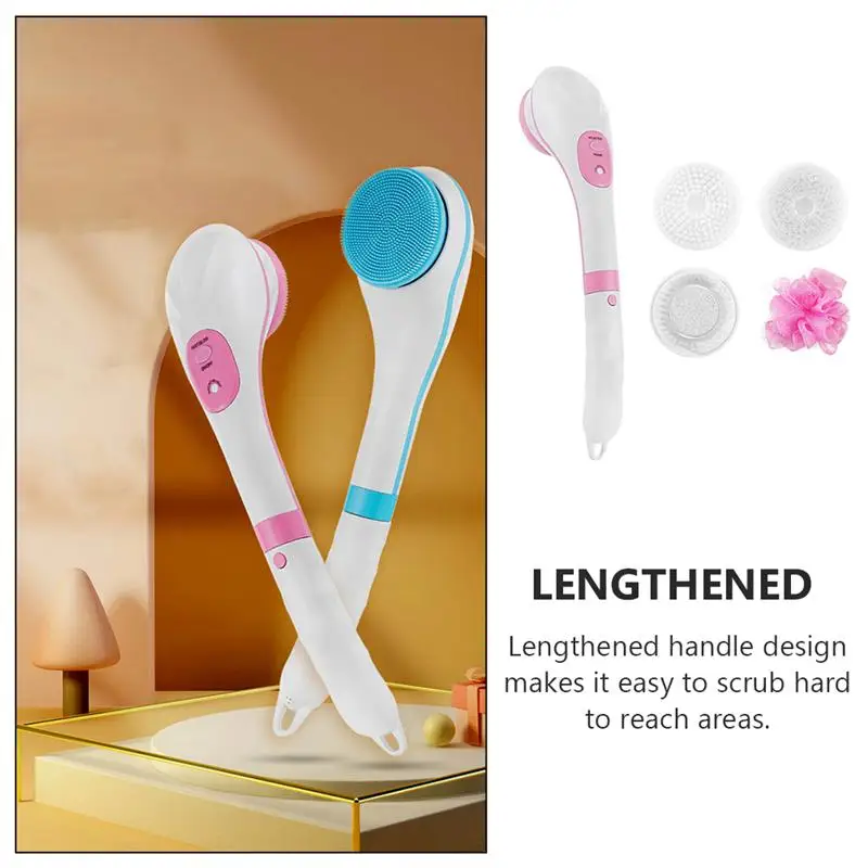 

1 Set Electric Bathing Cleaning Instrument Pore Cleaner Long Handle Body Cleaner Automatic Massage Bath Brush For Trip Home