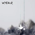 Женское серебряное ожерелье WYEAIIR, 925 пробы, милая маленькая птичка, ласточка, голубь