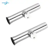 2PCS 316 Stainless Steel Fishing Rod Holder Pole Bracket Support Rail Mount with Clamp Bassfishing Sailboat  Yacht Fishing