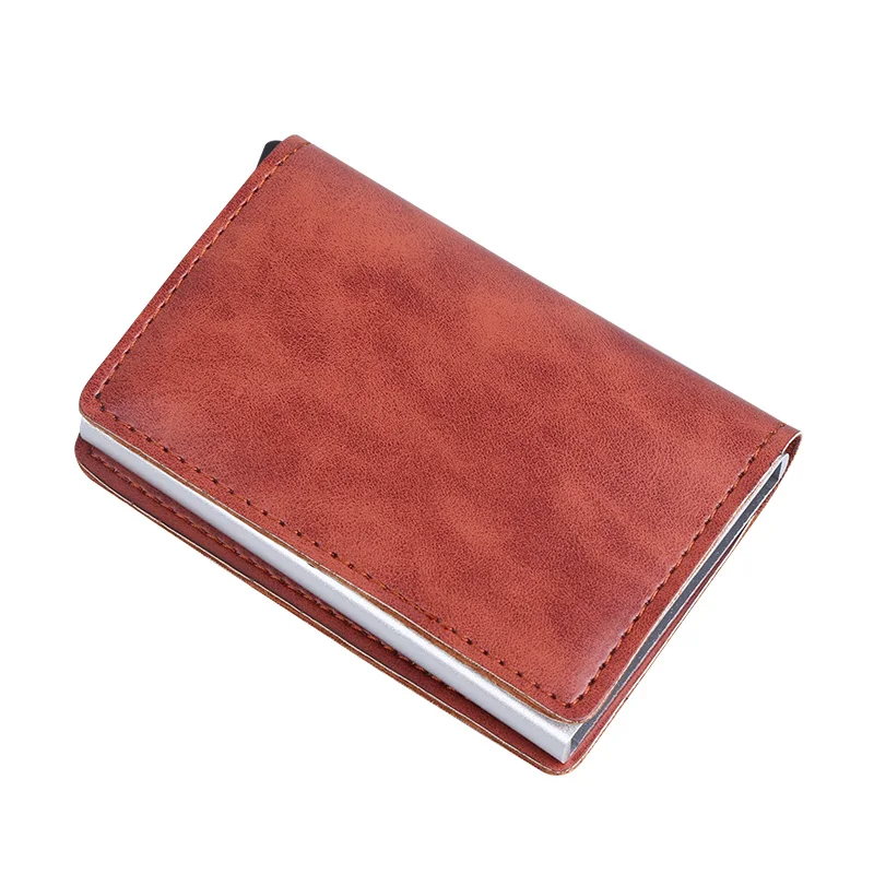 Личный кожаный мужской Алюминиевый бумажник Карманный держатель для ID карт