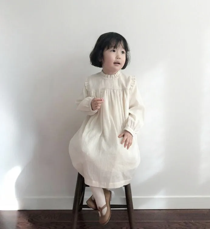 2019 платье для маленьких девочек в японском и корейском стиле льняное с оборками