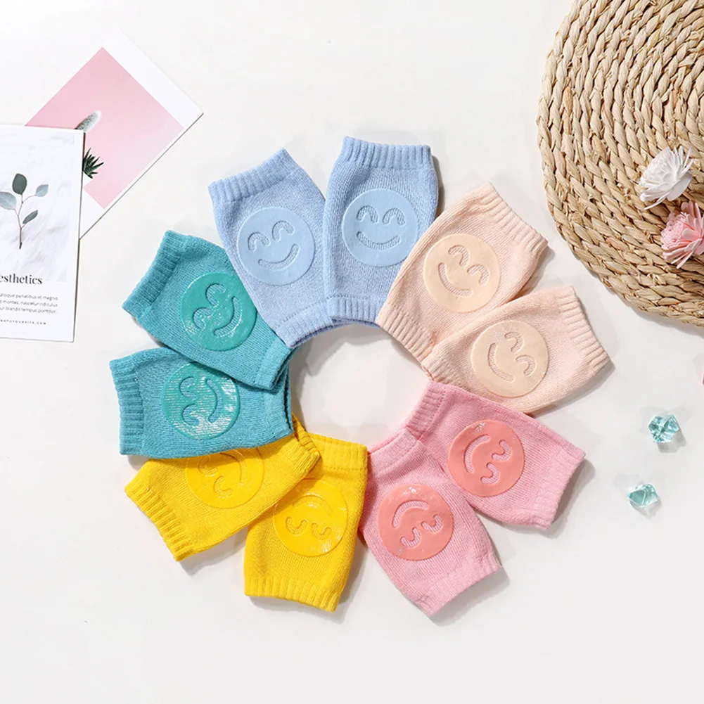 Accesorios de seguridad para beb&eacute;, coderas antideslizantes para ni&ntilde;o peque&ntilde;o, rodilleras con sonrisa, rodillera protectora, calentador de piernas para ni&ntilde;a y ni&ntilde;o-3