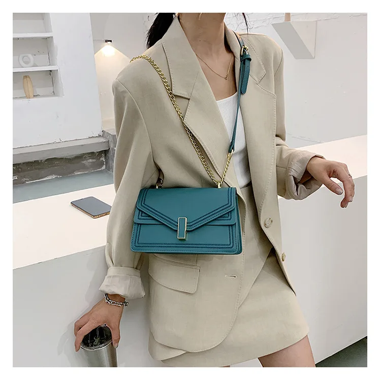 

New ladies fashion handbags large simple handbag messenger casual girl shoulder bag chain girl pu leather ladies handbag