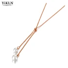 YiKLN модное женское ожерелье из нержавеющей стали с белым цветом, ювелирное изделие с покрытием из розового золота, свадебное ожерелье для женщин YN20183