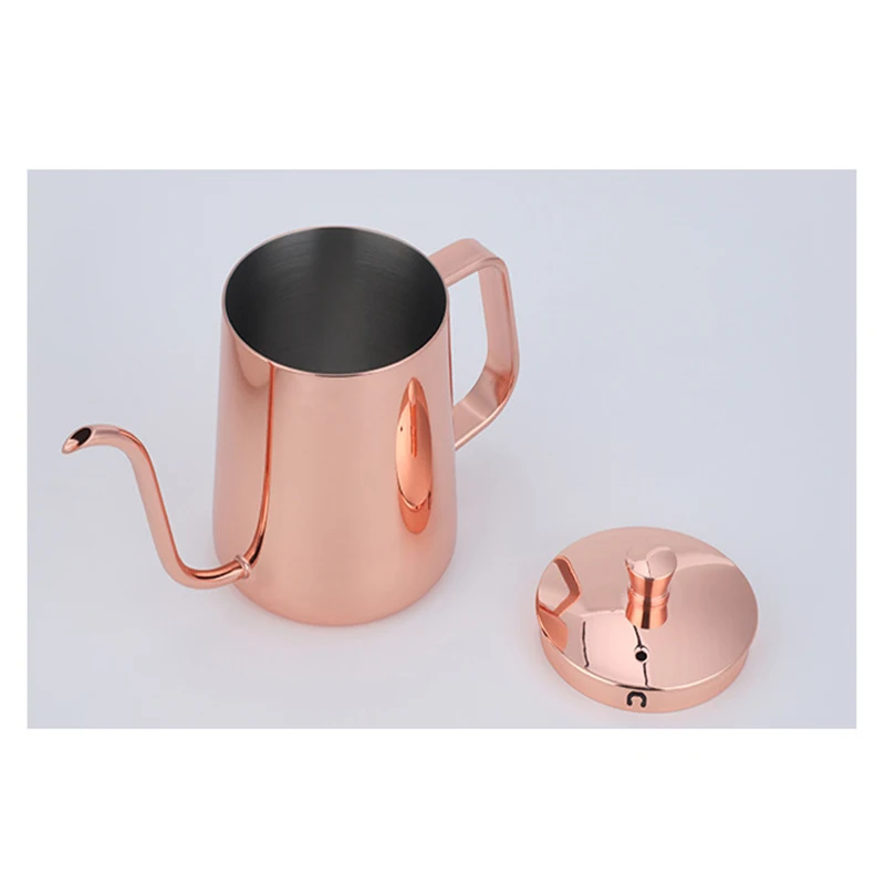 

600ml Stainless Steel Mounting Bracket Hand Punch Pot Coffee Pots With Lid Drip Gooseneck Spout Long Mouth Coffee Kettle Teapot